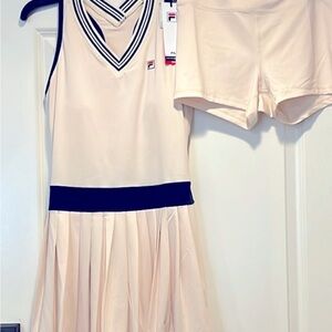 Fila Ivory Tennis Dress with Navy Trim